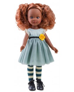 Комплект дрехи за кукла Paola Reina - Рокля без ръкави и жълто цвете, 32 cm