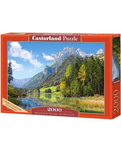 Пъзел Castorland от 2000 части - Планинско убежище в Алпите