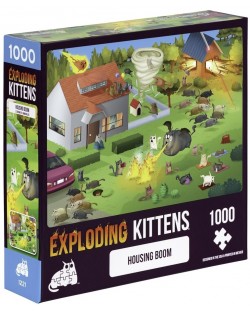 Пъзел Exploding Kittens от 1000 части - На двора
