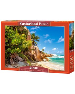 Пъзел Castorland от 2000 части - Райски плаж на Сейшелските острови