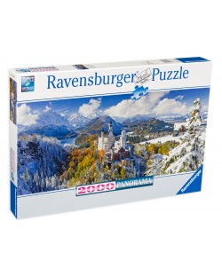 Панорамен пъзел Ravensburger от 2000 части - Замъкът Нойшванщайн