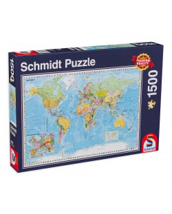 Пъзел Schmidt от 1500 части - Картата на света, на немски