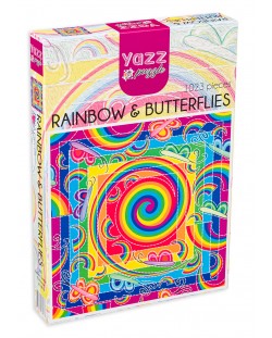 Пъзел Yazz Puzzle от 1023 части - Дъга и пеперуди