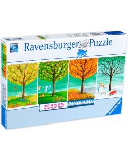 Панорамен пъзел Ravensburger от 500 части - Четири сезона