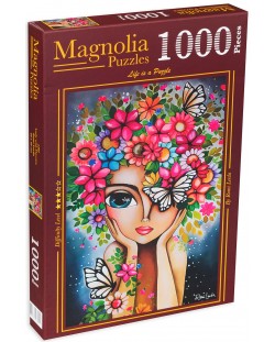Пъзел Magnolia от 1000 части - Жена с цветя