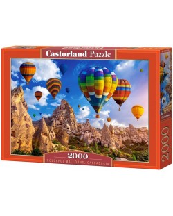 Пъзел Castorland от 2000 части - Цветни балони, Кападокия