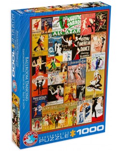 Пъзел Eurographics от 1000 части - Винтидж танцувални постери