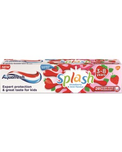 Aquafresh Детска паста за зъби Splash Strawberry, 3-8 години, 50 ml