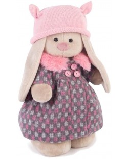 Плюшена играчка Budi Basa - Зайка Ми, с палто и розова шапка, 25 cm