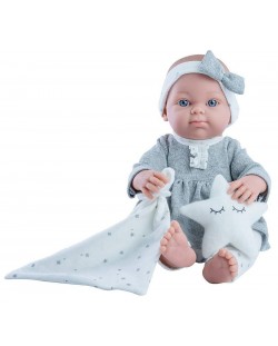 Кукла-бебе Paola Reina Mini Pikolines - С кърпа на звездички, момиченце, 32 cm