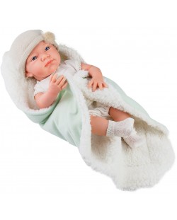 Кукла-бебе Paola Reina Pikolines - С поларено одеяло, момченце, 36 cm