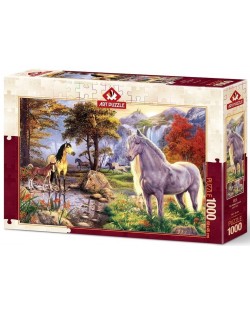 Пъзел Art Puzzle от 1000 части - Райско кътче за коне