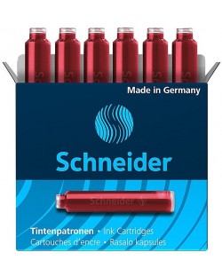 Патронче за писалка Schneider - Червено, 6 броя