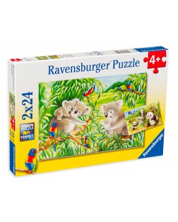 Пъзел Ravensburger от 2 x 24 части - Коали и панди