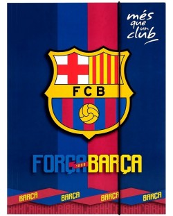 Папка с ластик Derform - FC Barcelona, A4,Асортимент