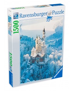 Пъзел Ravensburger от 1500 части - Замъкът Нойшванщайн през зимата