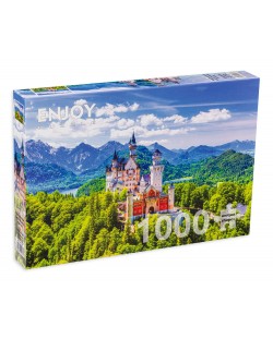 Пъзел Enjoy от 1000 части - Замъкът Нойшванщайн през лятото, Германия