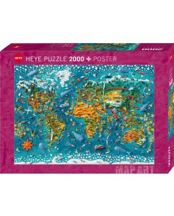 Пъзел Heye от 2000 части - Географска карта