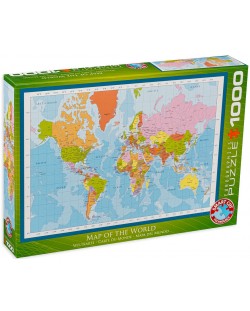 Пъзел Eurographics от 1000 части - Модерна карта на света