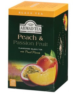 Peach & Passion Fruit Плодов черен чай, 20 пакетчета, Ahmad Tea