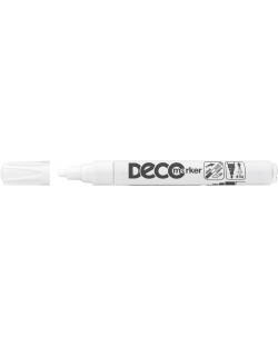 Перманентен маркер Ico Deco - объл връх, бял