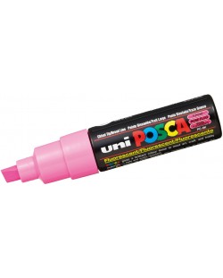 Перманентен маркер със скосен връх Uni Posca - PC-8K, 8 mm, флуоресцентно розов