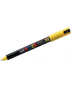 Перманентен, ултра фин маркер Uni Posca - PC-1MR, 0.7 mm, жълт