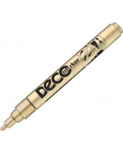 Перманентен маркер Ico Deco - объл връх, златист
