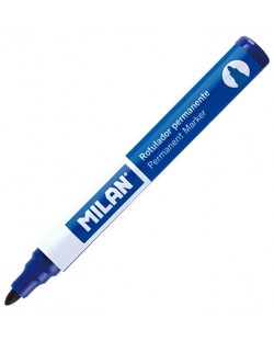 Перманентен маркер Milan - С объл връх, син, 4 mm
