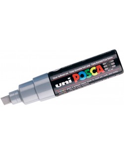Перманентен маркер със скосен връх UNI POSCA, сив, 8мм, PC-8K Grey