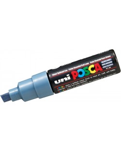 Перманентен маркер със скосен връх Uni Posca - PC-8K, 8 mm, шистово сив