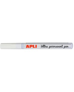 Перманентен маркер Apli, бял