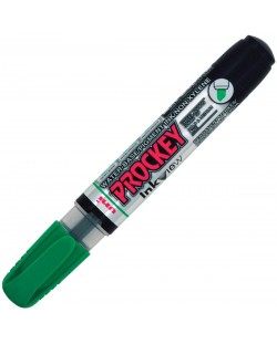 Перманентен маркер Uni Prockey - PM-225F, на водна основа, 1.4-2.0 mm и 3.7 mm, зелен