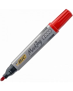 Перманентен маркер Bic - 2000, 5.0 mm, червен