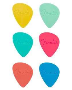 Перца за китара Fender - Offset Picks, 6 броя, многоцветни