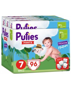 Пелени гащи Pufies Fashion & Nature - Размер 7, 96 броя, 17+ kg, Maxi pack 3