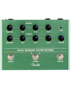 Педал за звукови ефекти Fender - Dual Marine Layer Reverb, зелен