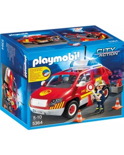 Комплект фигурки Playmobil - Автомобила на директора на пожарната със светлини и сирени