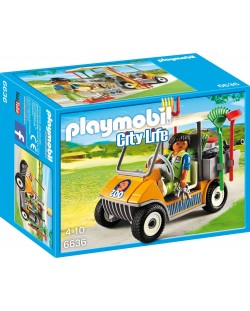 Комплект фигурки Playmobil City Life - Количка на пазач в зоопарк