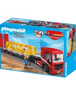 Комплект фигурки Playmobil - Тежкотоварен камион с платформа