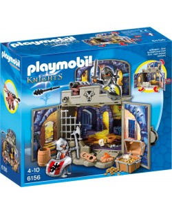 Комплект фигурки Playmobil Knights - Тайната стая със съкровища на рицарите - вълци