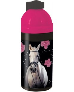 Пластмасова бутилка за вода Paso Horse - 500 ml, розова