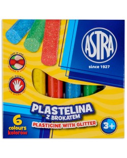Пластилин с блясък Astra - 6 цвята