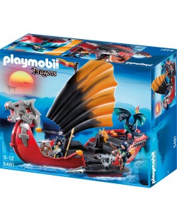 Комплект фигурки Playmobil - Боен кораб дракон