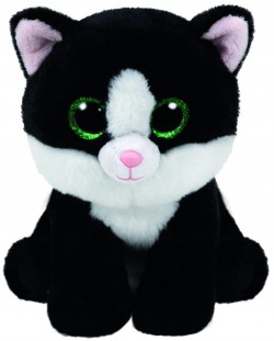 Плюшена играчка TY Toys - Черно-бяло коте Ava, 15 cm