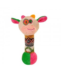 Плюшена играчка с пищялка Babyono - Кравичка