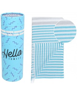 Памучна кърпа в кутия Hello Towels - Bali, 100 х 180 cm, тюркоаз-синя