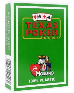 Пластични покер карти Texas Poker - светлозелен гръб