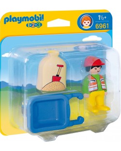 Фигурки Playmobil 1.2.3 - Работник с ръчна количка