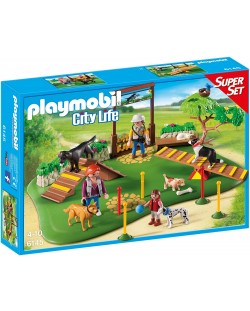 Комплект фигурки Playmobil City Life - Парк за обучение на кучета